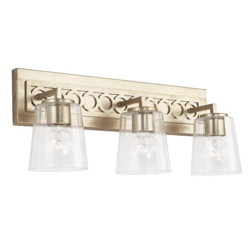 Winter Gold 3-Light Vanity with Clear Faceted Glass Shades