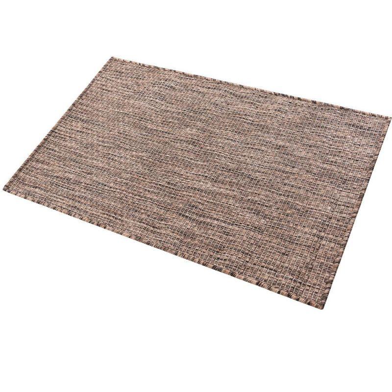 Light Brown Flat Woven Rectangular Outdoor Area Rug