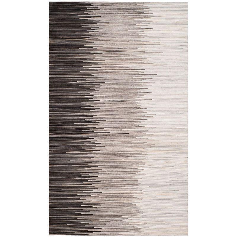 Studio Leather STL225 Hand Woven Area Rug - Charcoal/Ivory - 4'x6' - Safavieh.