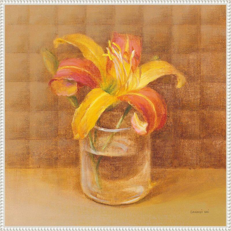 Amanti Art 30"x30" Lily in Glass by Danhui Nai Framed Canvas Wall Art Print