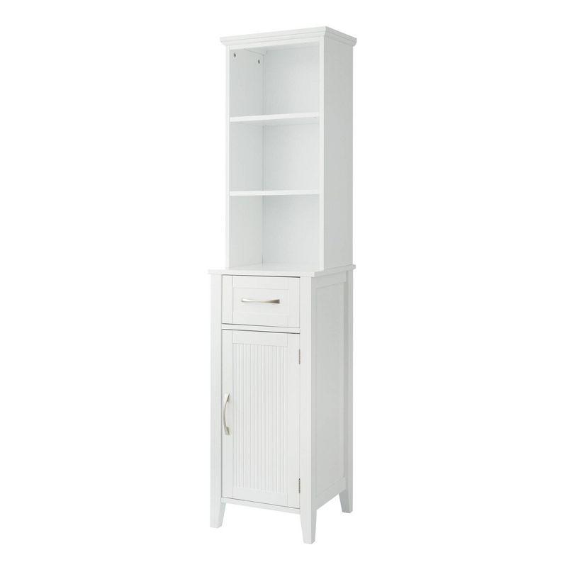 Newport Adjustable White Wooden Linen Storage Cabinet