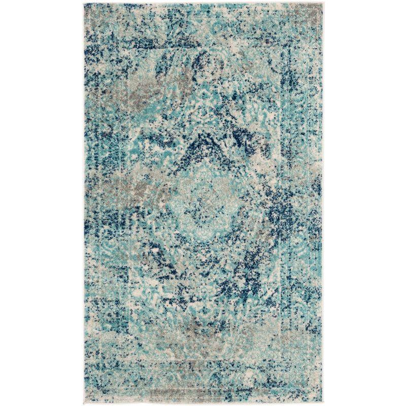 Madison MAD152 Power Loomed Indoor Accent Rug - Ivory/Blue - 3'x5' - Safavieh