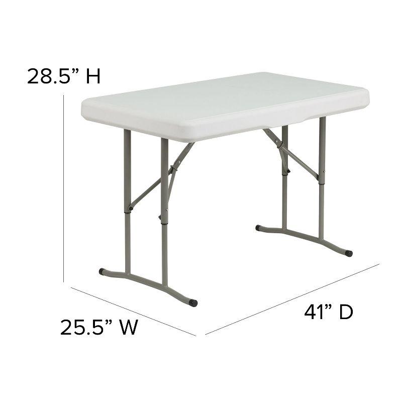 Flash Furniture 3 Piece Portable Plastic Folding Bench and Table Set