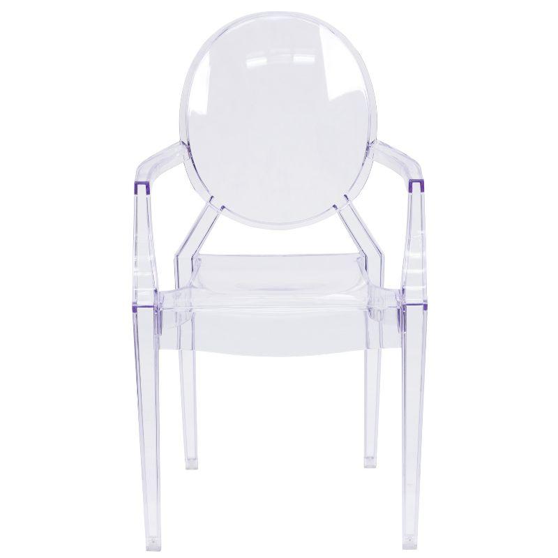 Flash Furniture Ghost Chair with Arms in Transparent Crystal