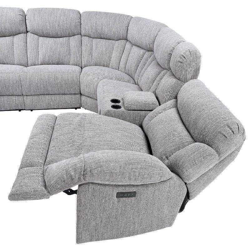 6pc Park City Dual Power Reclining Sectional Sofas Gray - Steve Silver Co.