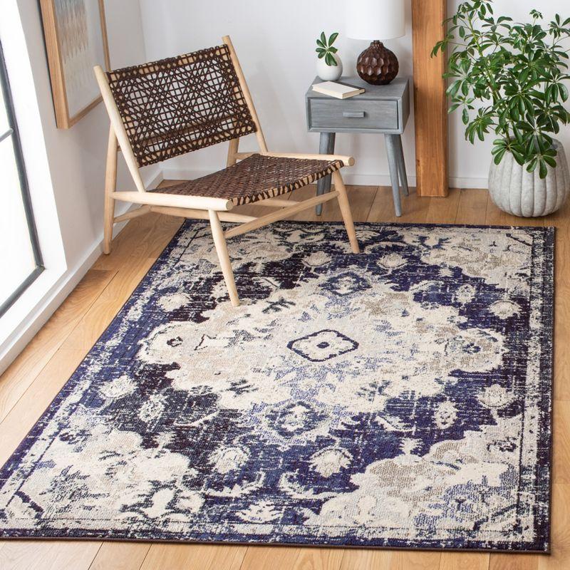 Madison Light Blue Synthetic Flat Woven Round Rug