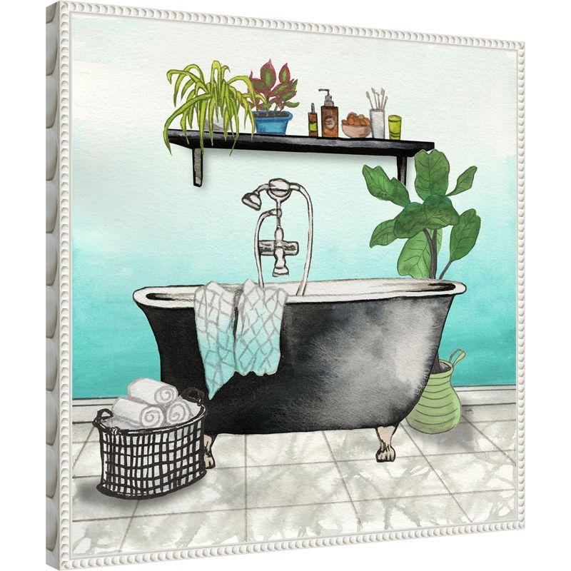 Amanti Art Plant House Bath Square I by Elizabeth Medley Framed Canvas Wall Art