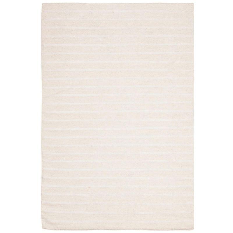 White 3' x 5' Handmade Flatweave Wool Area Rug