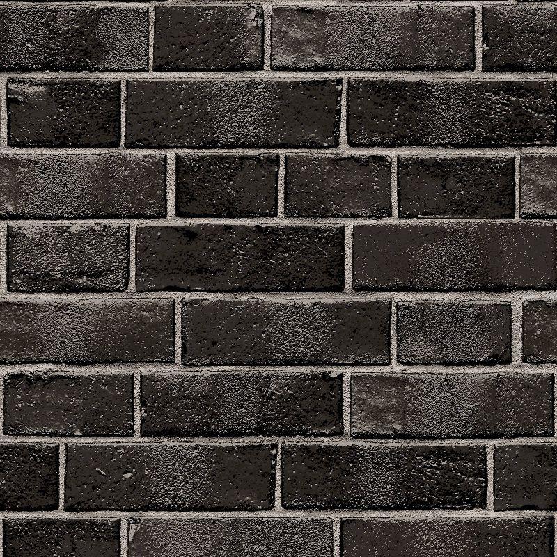 Tempaper & Co.® Brick Removable Peel and Stick Wallpaper, Ebony Brick, 28 sq ft: Faux Sticky Vinyl, Classic Pattern