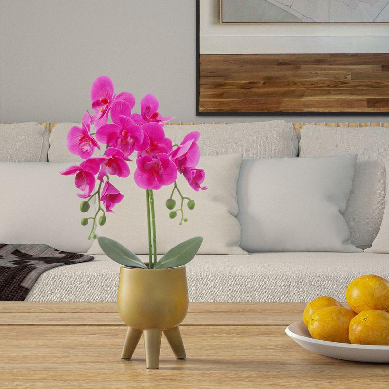 Forever Leaf Artificial Purple Orchid Plant for Decoration in Vase, Indoor Artificial Plant for Home Decor