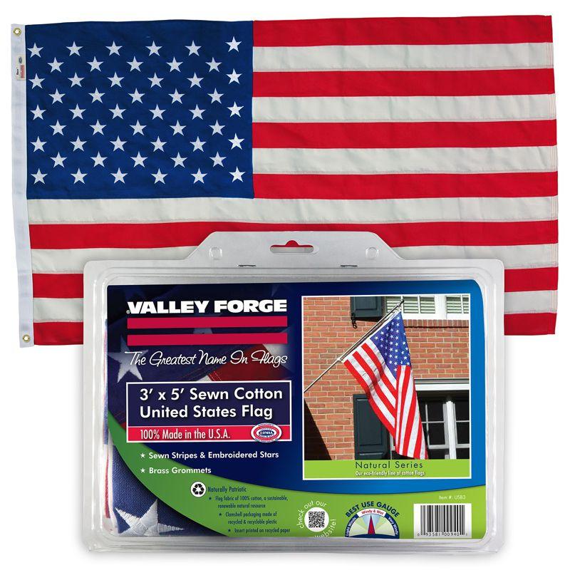 Valley Forge 3' x 5' Sewn Cotton USA Flag