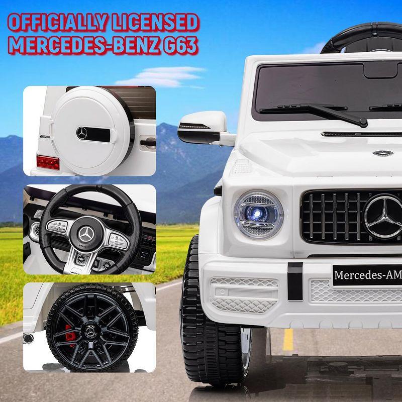 12V White Mercedes-Benz G63 Kids Ride-On Car with Remote Control