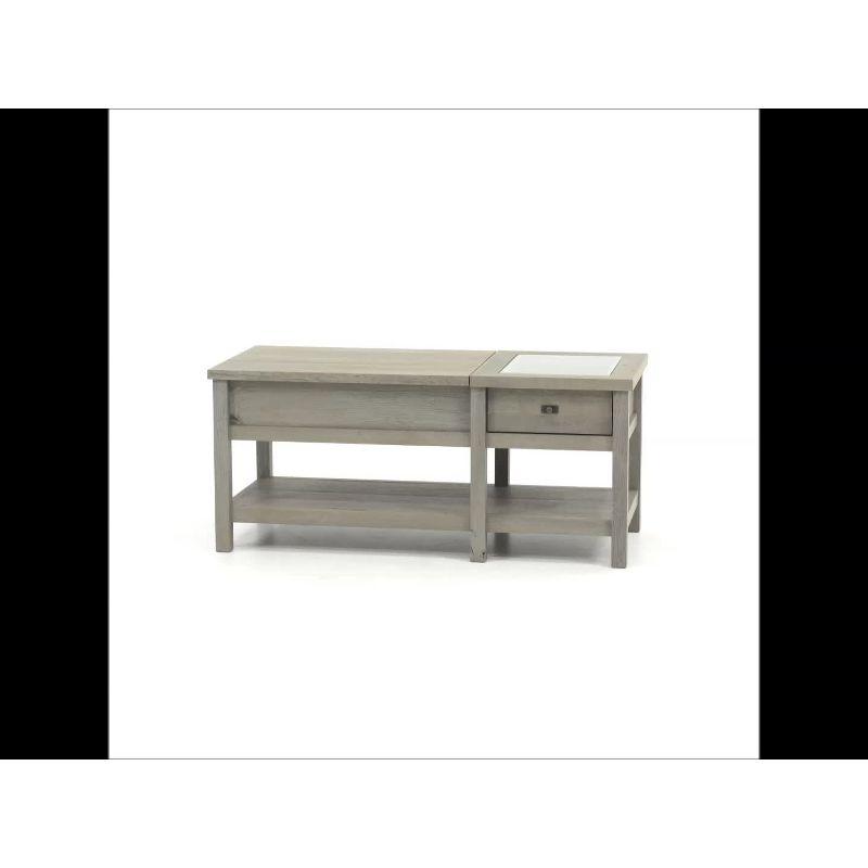 Mystic Oak Coastal-Inspired Rectangular Lift-Top Coffee Table with Storage