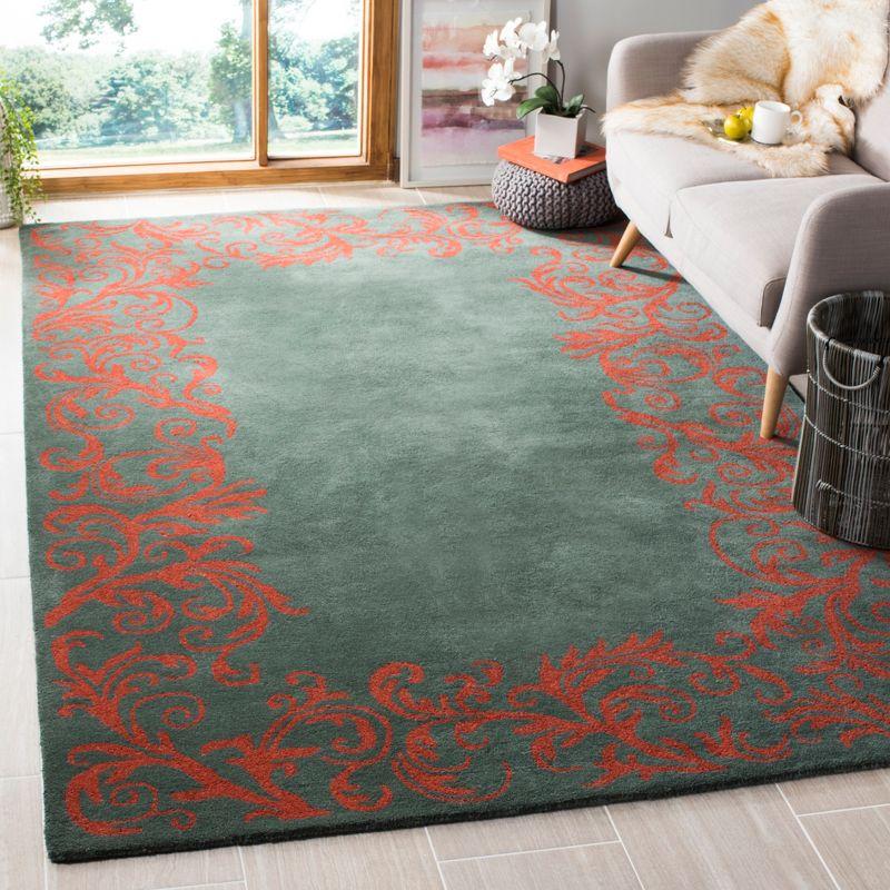 Handmade Bella Blue Floral Wool 6' x 9' Tufted Area Rug