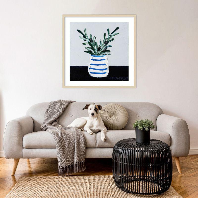 Amanti Art Navy Olive by Angela Hawkey Wood Framed Wall Art Print 33 x 33