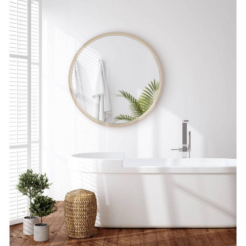 Travis Round Wood Accent Wall Mirror - Kate and Laurel All Things Decor