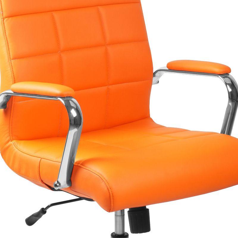 Flash Furniture Mid-Back Vinyl Executive Swivel Office Chair with Chrome Base and Arms