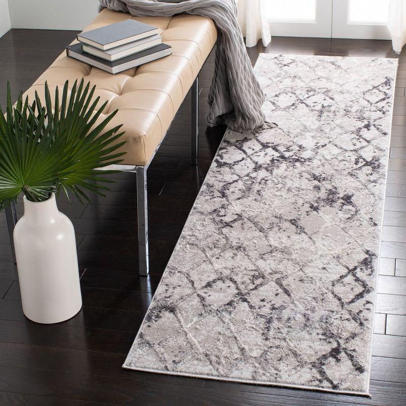 Amelia ALA783 Power Loomed Runner Rug  - Grey/Light Grey - 2'2"x18' - Safavieh.