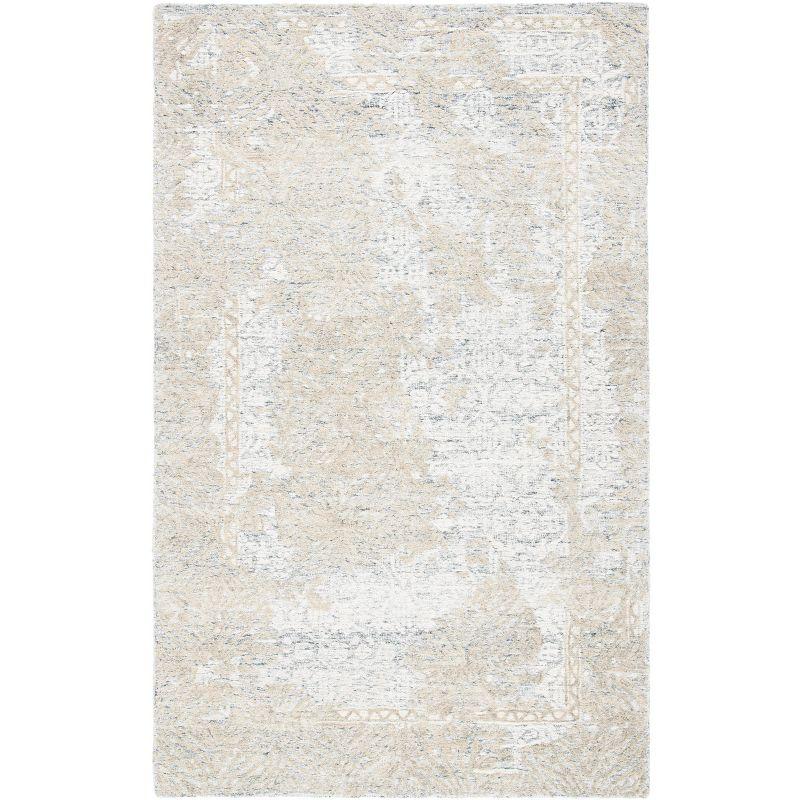 Ivory Hand-Tufted Wool 4' x 6' Rectangular Area Rug