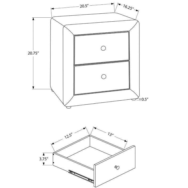 Monarch Specialties Accent Table Side End Nightstand Lamp Living Room Bedroom Metal Laminate Black Contemporary Modern
