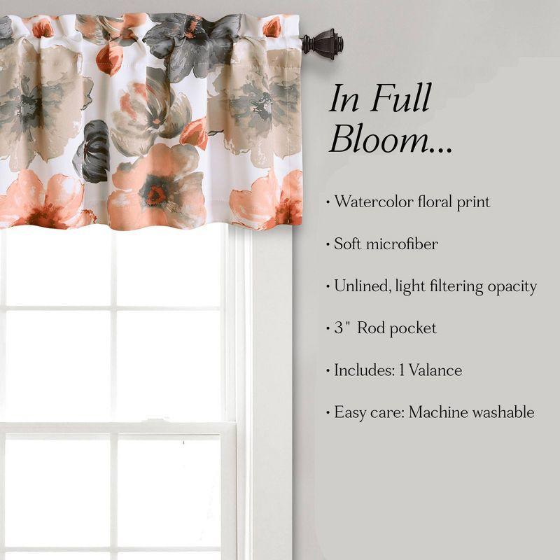 Lush Decor Leah Floral Tailored 52'' W Window Valance