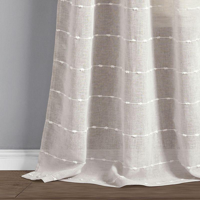 Farmhouse Textured Sheer Polyester Sheer Curtain Pair