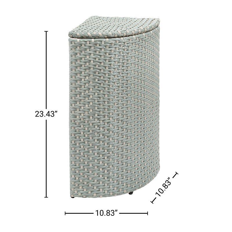 Chloe 15.56-Gallon All-Weather Wicker/Metal Corner Hideaway Outdoor Trash Can