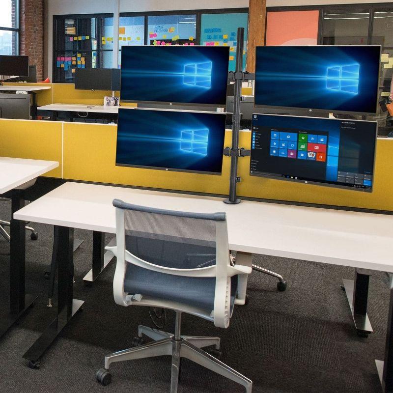 Mount-it Mount-It Quad Monitor Stand | Height Adjustable Standing 4 Screen Mount Fits Monitors Up to 32 in.