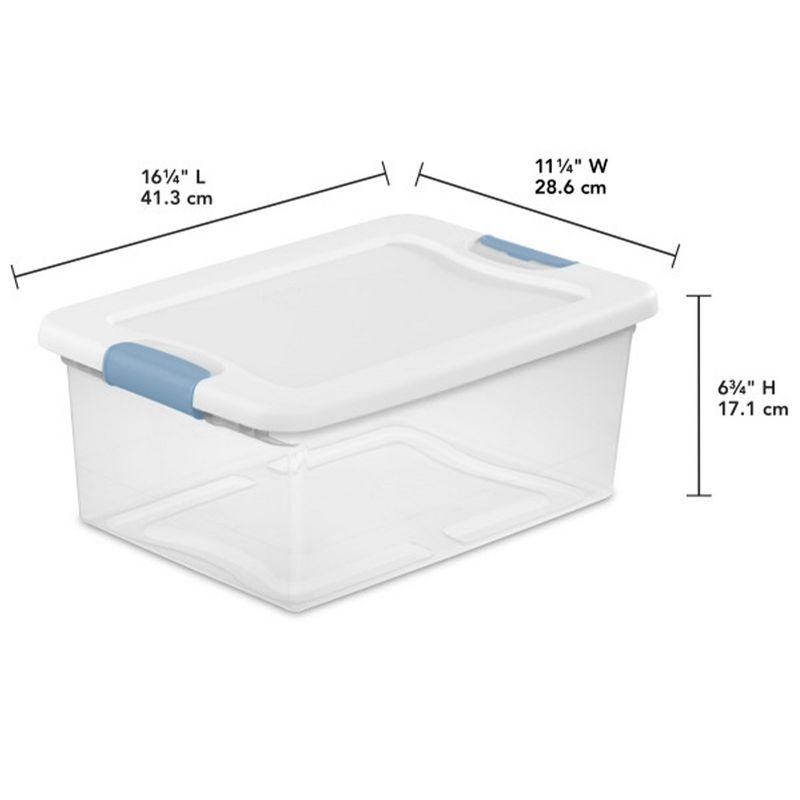 Sterilite Clear Plastic Stackable Storage Container Bin Box Tote with White Latching Lid Organizing Solution for Home & Classroom