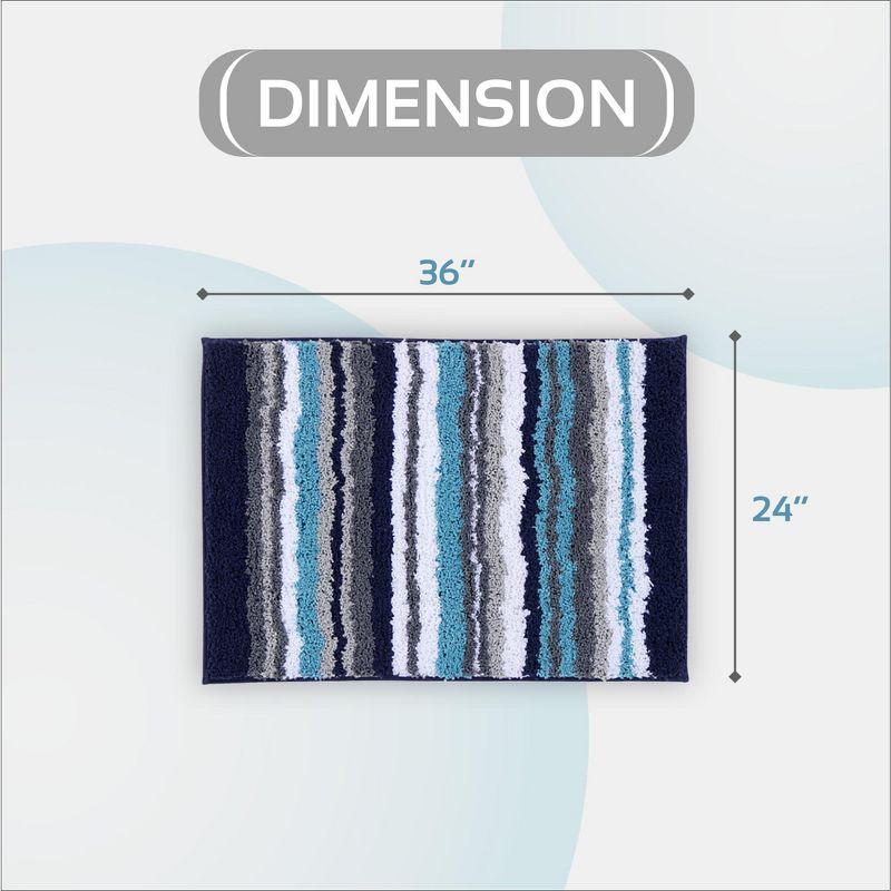 Better Trends Griffie 100% Polyester TPR Backing Tufted Bath Rug 24" x 36" Rectangle - Blue