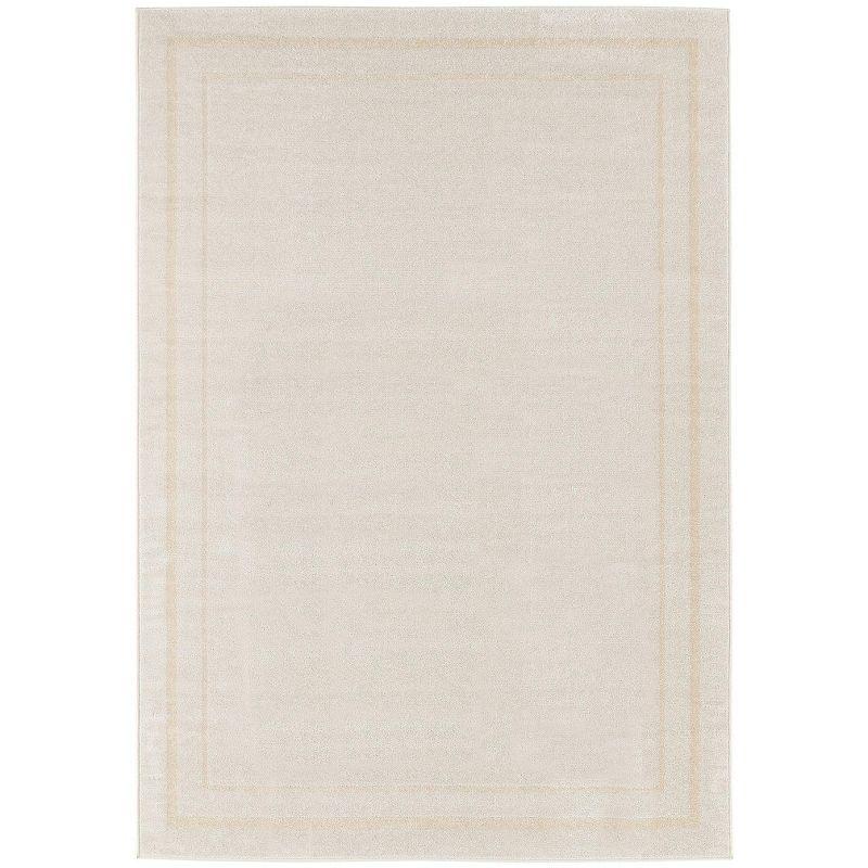 Ivory Gold 4' x 6' Rectangular Washable Synthetic Rug