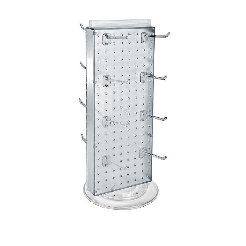 Revolving 8"W x 20.625"H Pegboard Counter Display w/16 4"Hooks