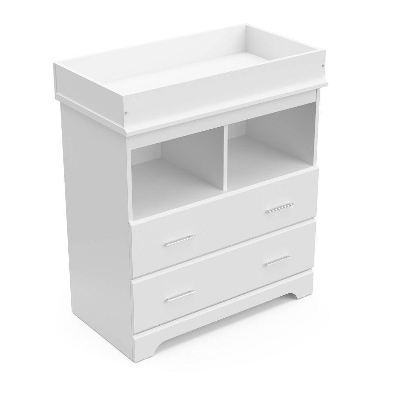 Storkcraft Brookside 2-Drawer Dresser with Changing Topper and Interlocking Drawers