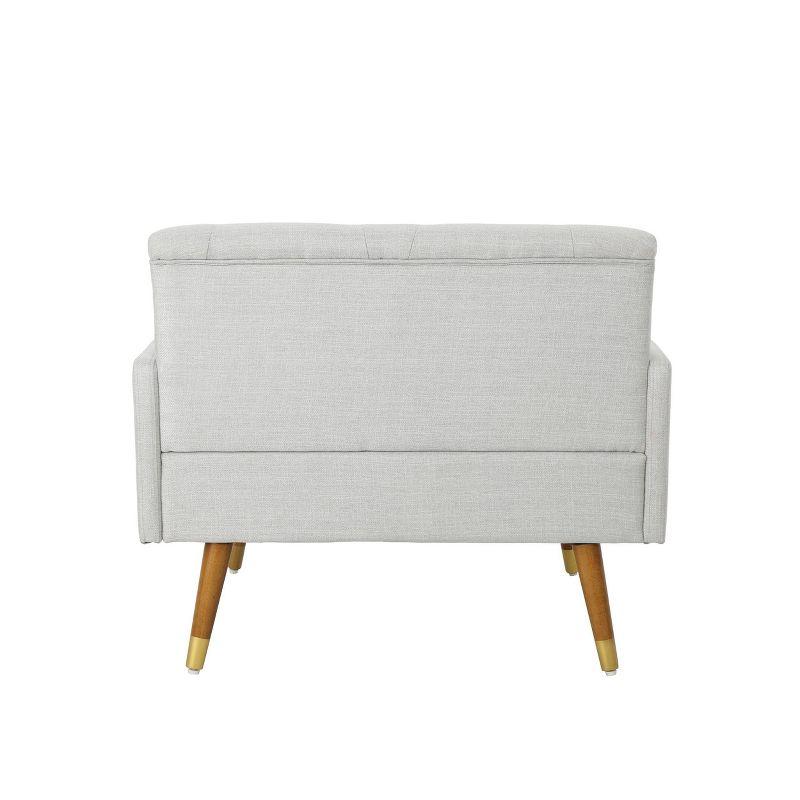 Light Gray Mid-Century Modern Tufted Club Chair