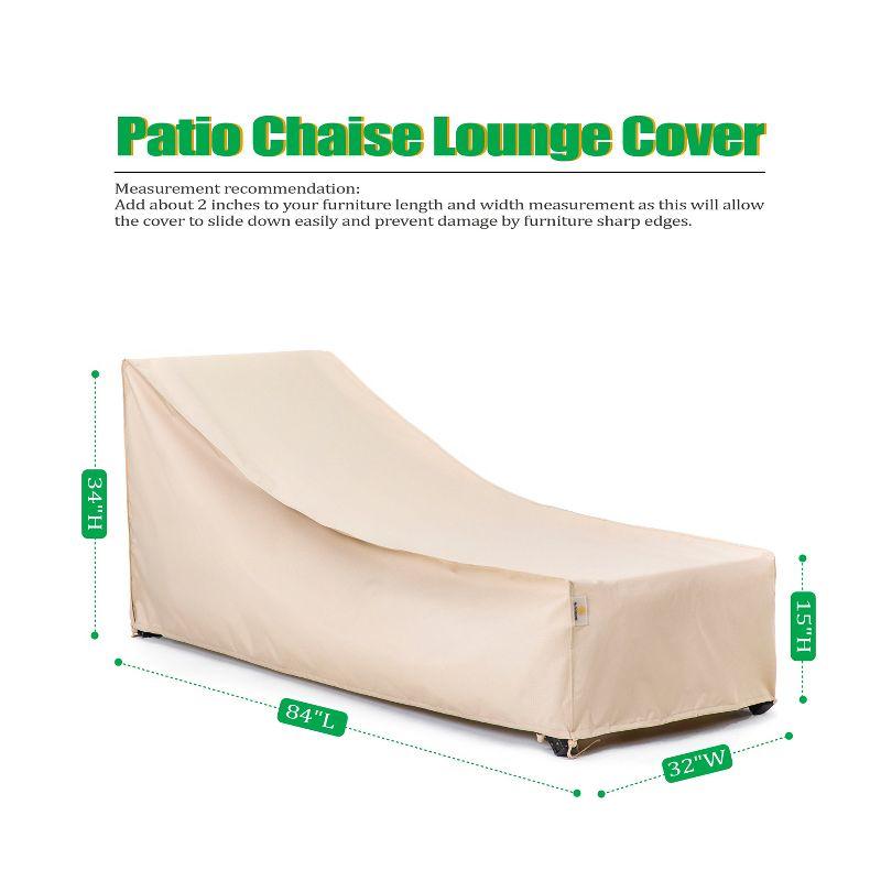 Premium Waterproof Outdoor Patio Chaise Lounge Covers : Latest Rip-Stop Fabric, 3-Year Warranty (Set of 2)