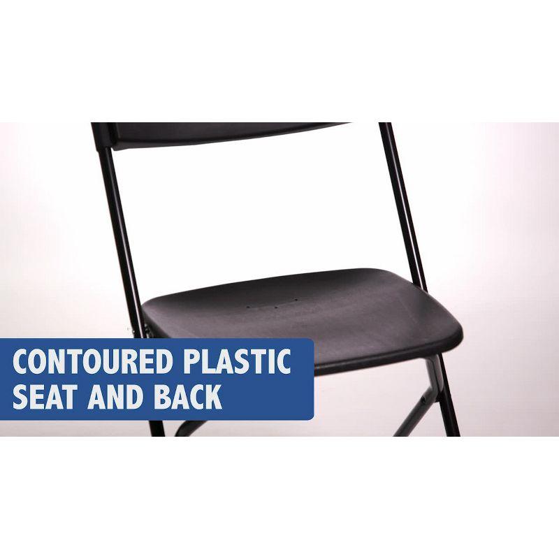 Flash Furniture Hercules Series Plastic Folding Chair Black - 6 Pack 650LB Weight Capacity Comfortable Event Chair-Lightweight Folding Chair