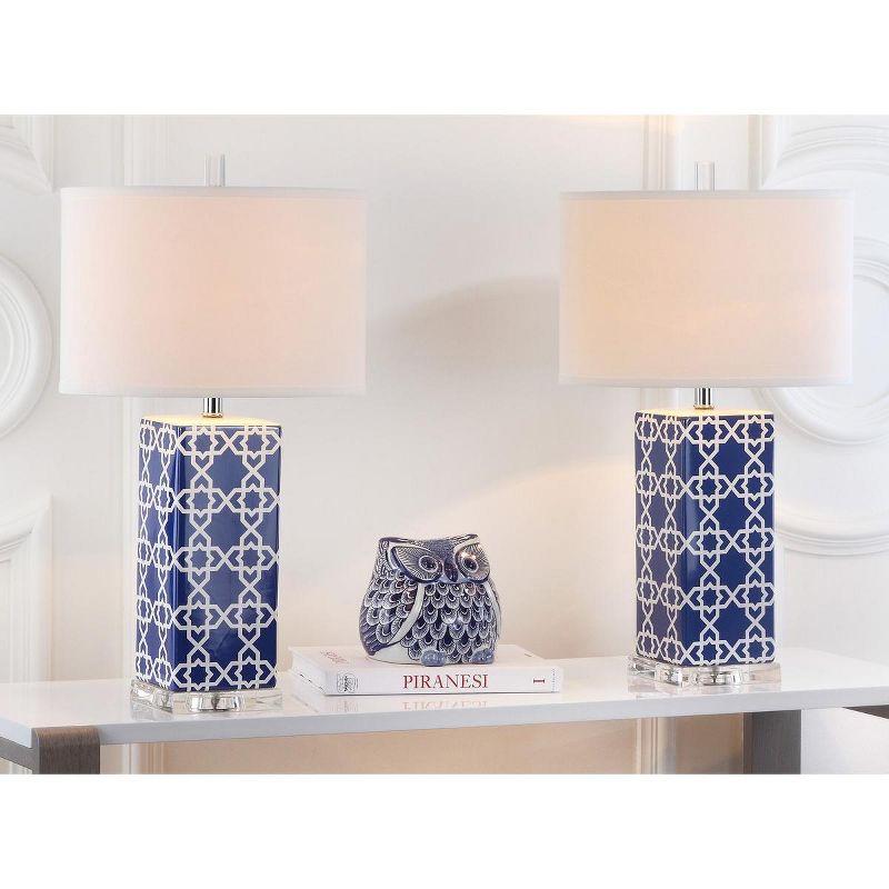 Quatrefoil Table Lamp (Set of 2) - Navy - Safavieh.