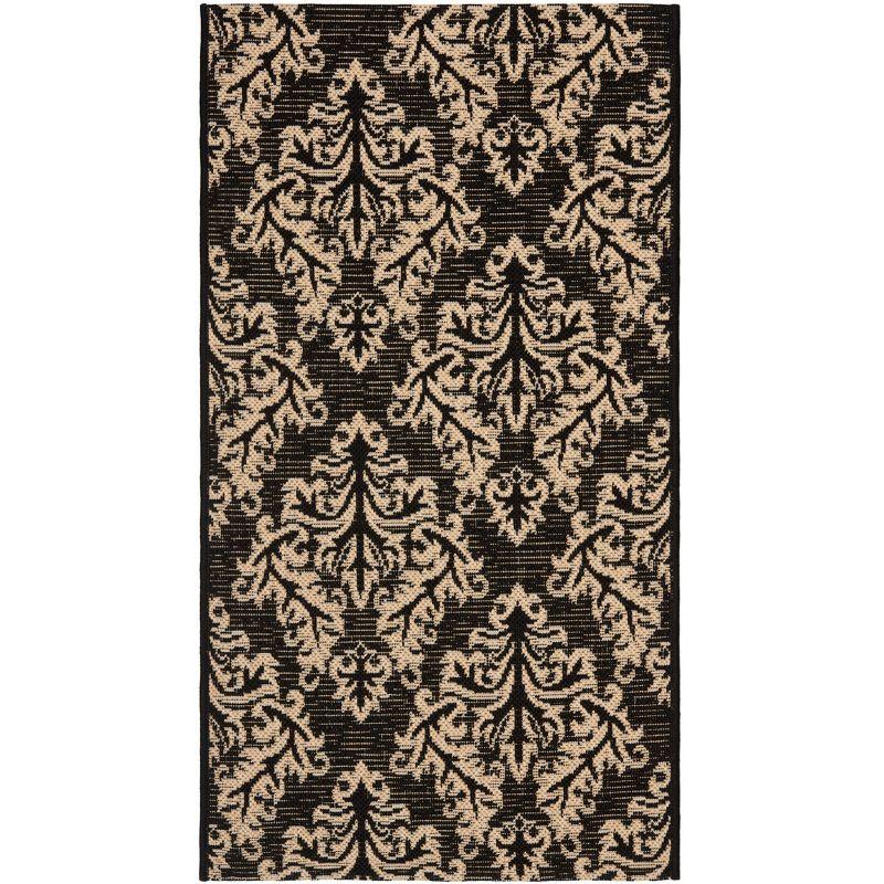 Courtyard CY6930 Power Loomed Indoor/Outdoor Accent Rug - Black/Creme - 2'x3'7" - Safavieh.
