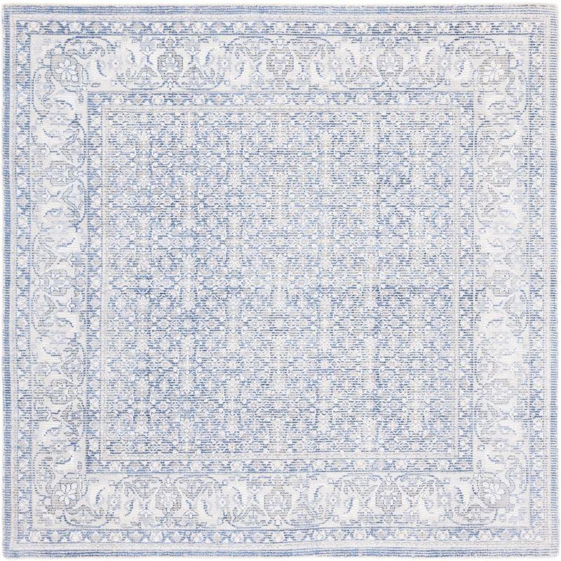 Restoration Vintage RVT706 Hand Loomed Indoor Area Rug - 6'x6' - Blue/Ivory - Safavieh