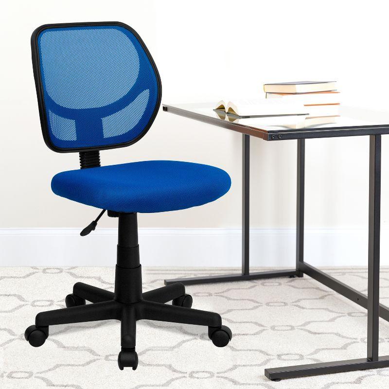 Sleek Blue Mesh Swivel Task Chair with Lumbar Support