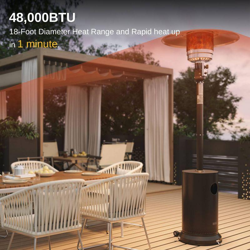 EAST OAK 48,000 BTU Patio Heater for Outdoor Use With Round Table Design and Wheels