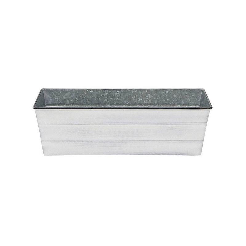 9.5" x 24" x 7.5" Galvanized Steel Flower Box Planter Cape Cod White - ACHLA Designs