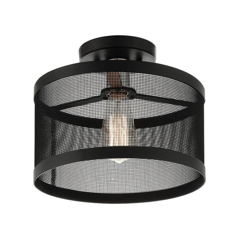 Livex Lighting Industro 1 - Light Semi-Flush Mount in  Black/Brushed Nickel