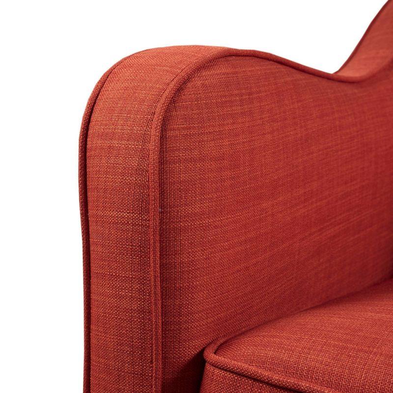 Mitchell Wide Seat Swivel Armchair Orange - Madison Park: Upholstered Polyester, No Assembly Required