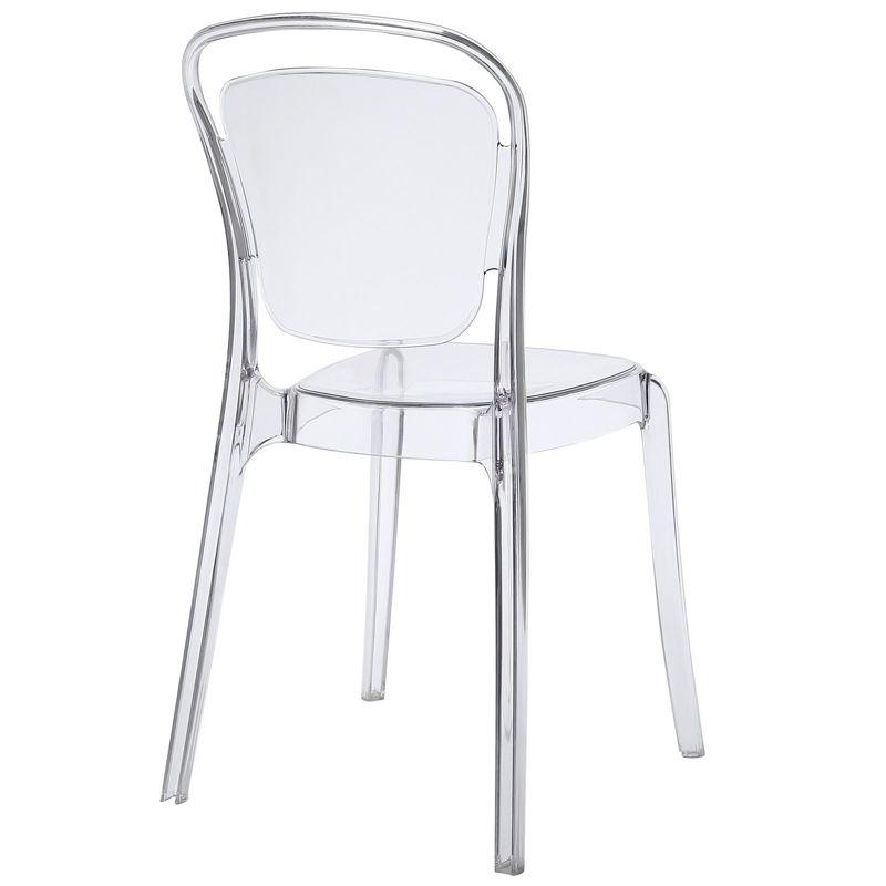 Entreat Minimalist Clear Polycarbonate Dining Side Chair