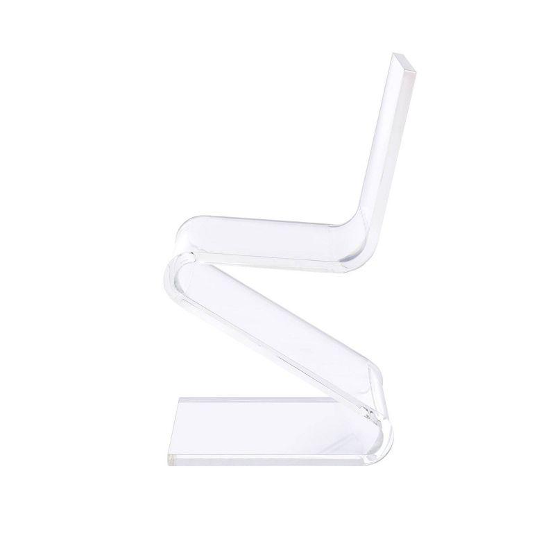 Peek Acrylic Z Chair Clear - Picket House Furnishings: Modern Plexiglass Armless Chair, No Cushion