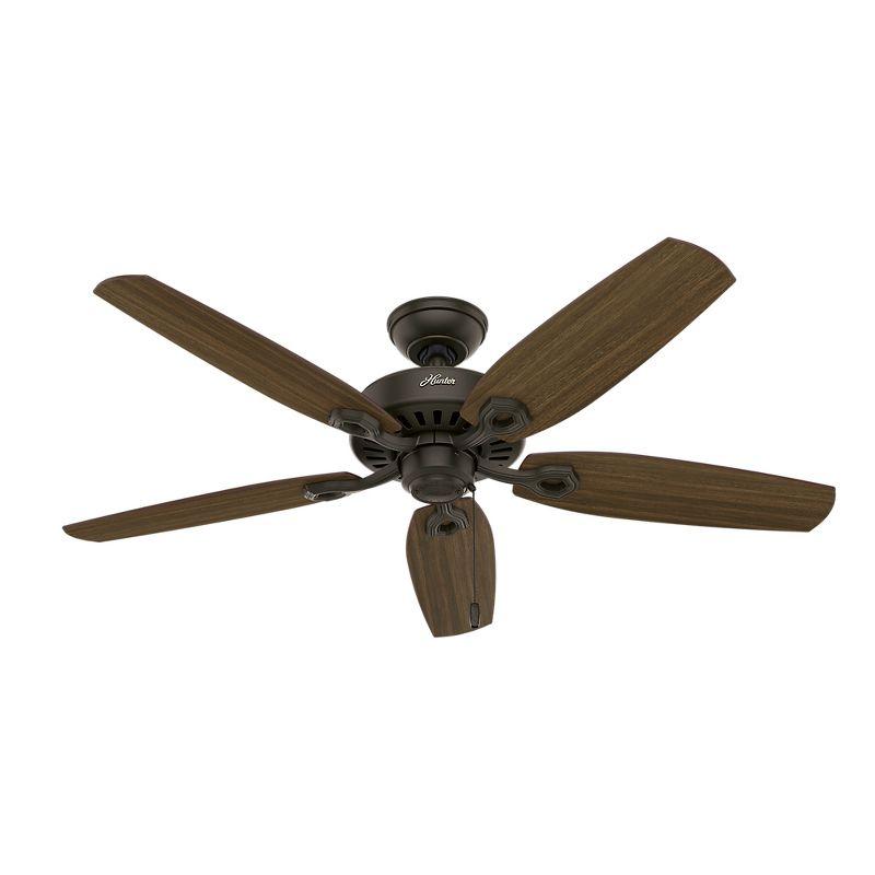 52" Builder Plus 5 - Blade Standard Ceiling Fan with Pull Chain and Light Kit Included