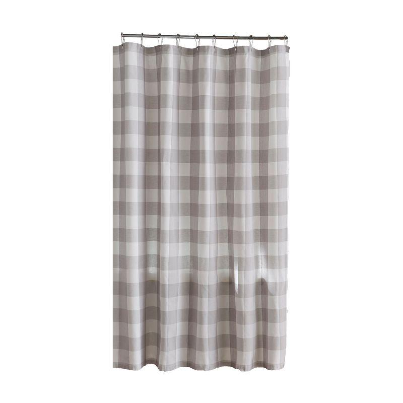 Elrene Farmhouse Living Buffalo Check Shower Curtain - 72" x 72" - Elrene Home Fashions