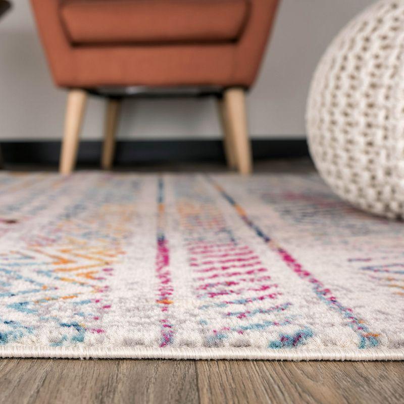 World Rug Gallery Geometric Distressed Bohemian Multicolored 2' x 7' Runner Rug