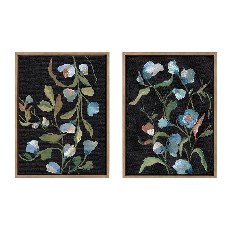Kate & Laurel All Things Decor 18"x24" (Set of 2) Sylvie Foliage I and III Framed Canvas Arts by Nikita Jariwala Gold
